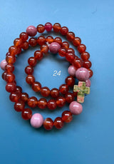 Rosario pulsera collar piedra redonda