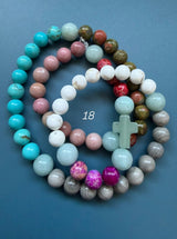 Rosario pulsera collar piedra redonda