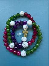 Rosario pulsera collar piedra redonda