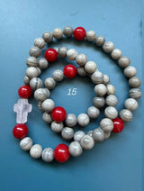 Rosario pulsera collar piedra redonda
