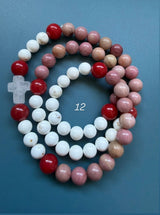 Rosario pulsera collar piedra redonda