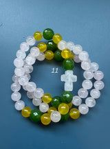 Rosario pulsera collar piedra redonda