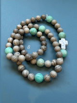 Rosario pulsera collar piedra redonda