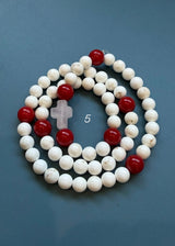 Rosario pulsera collar piedra redonda