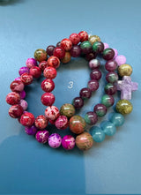 Rosario pulsera collar piedra redonda