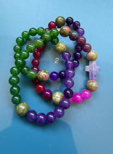Rosario pulsera collar piedra redonda