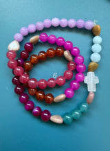 Rosario pulsera collar corazón