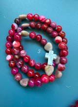 Rosario pulsera collar corazón