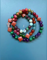 Rosario pulsera collar piedra plana