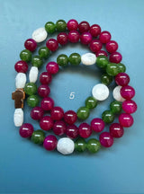 Rosario pulsera collar piedra plana