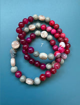 Rosario pulsera collar piedra plana
