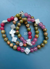 Rosario pulsera collar piedra plana