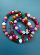Rosario pulsera collar piedra plana