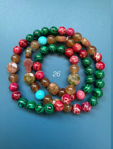Rosario pulsera collar piedra plana