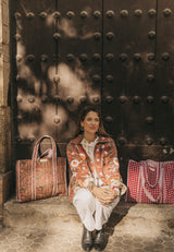 Bolso Tote Bag flor marrón