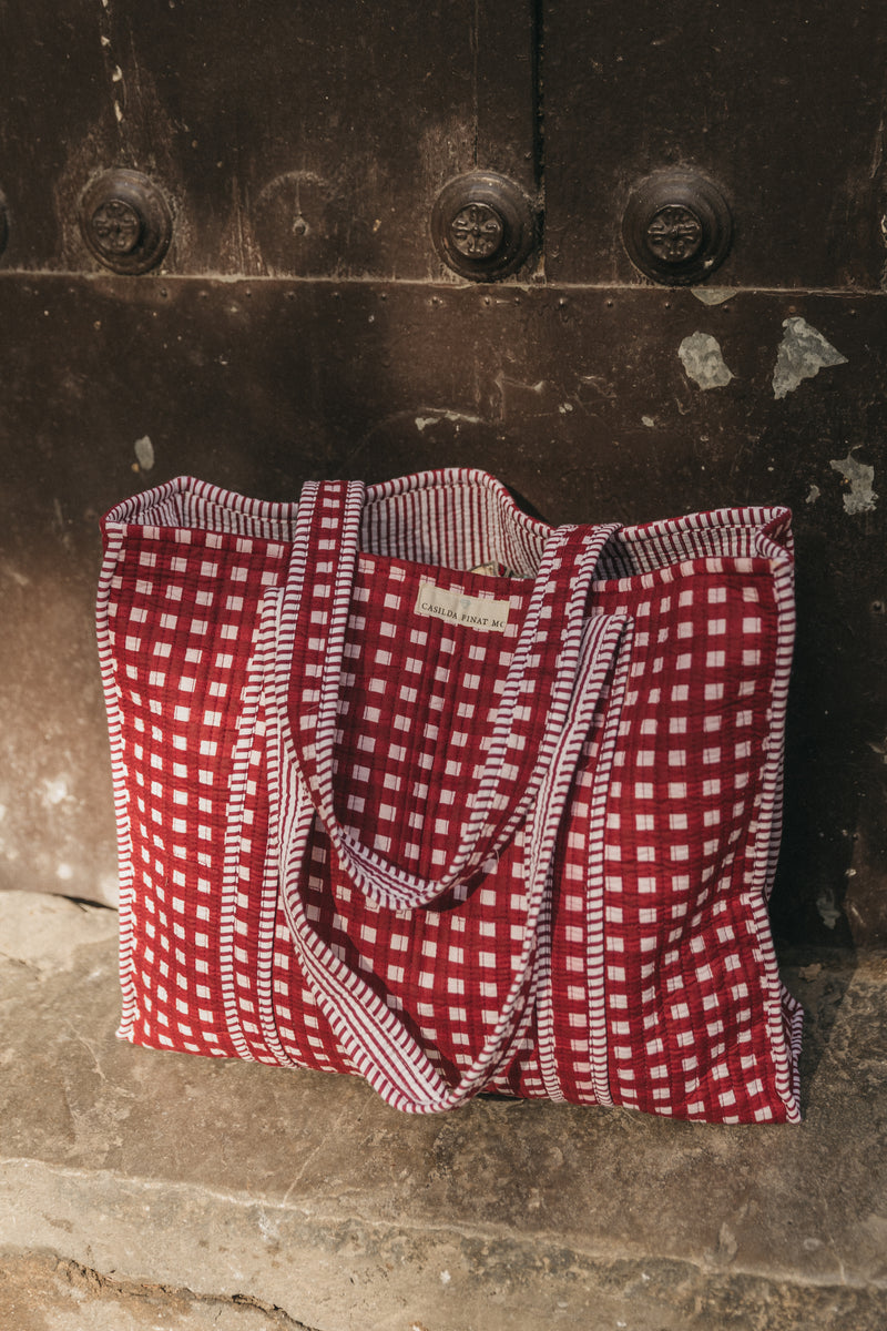 Bolso Tote Bag vichy rojo