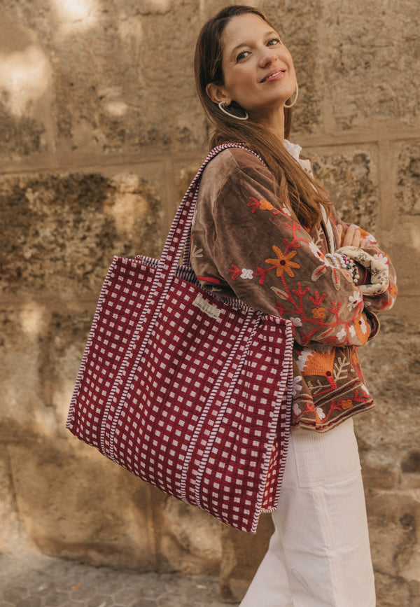 Bolso Tote Bag vichy rojo