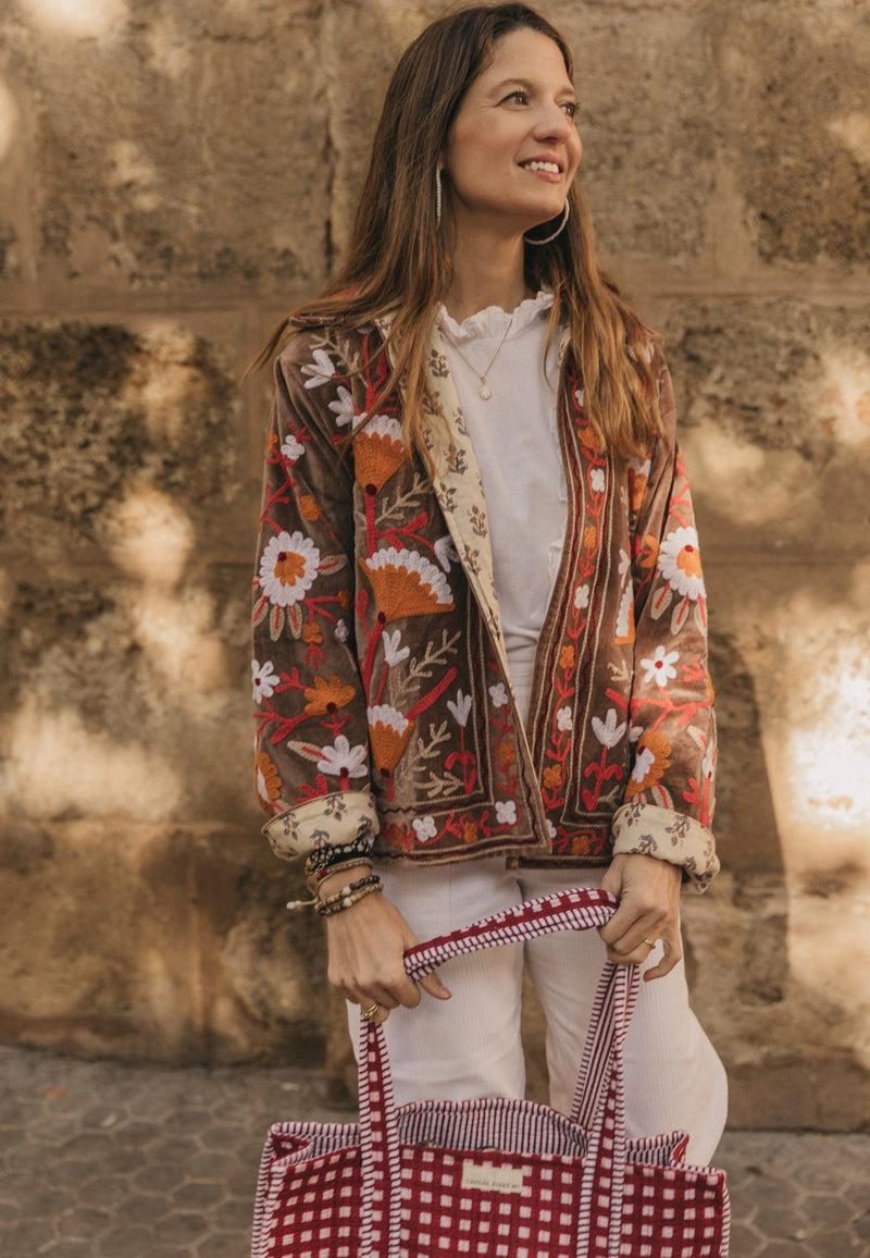 Chaqueta terciopelo corta marrón