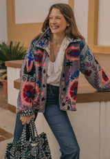 Chaqueta terciopelo corta azul
