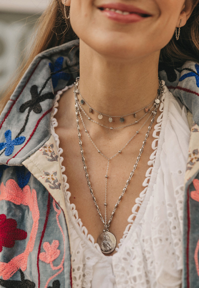 Chokers colgante Lunares plata