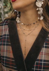 Colgante doble bolitas plata