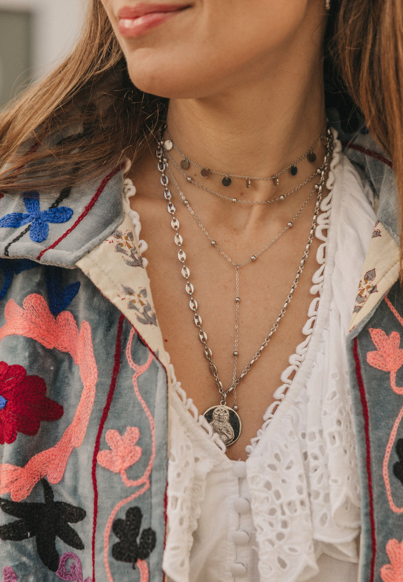 Chokers colgante Lunares plata