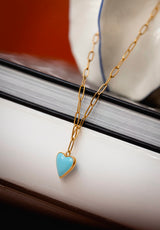 Colgante Corazón de melón turquesa
