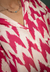 Vestido estampado fucsia