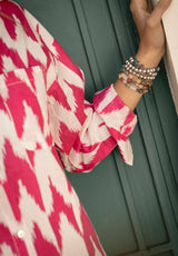 Vestido estampado fucsia