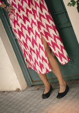 Vestido estampado fucsia