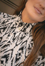 Vestido estampado negro y blanco