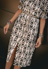 Vestido estampado negro y blanco
