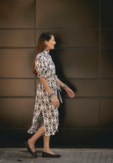 Vestido estampado negro y blanco