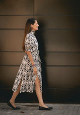 Vestido estampado negro y blanco