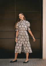 Vestido estampado negro y blanco