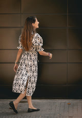 Vestido estampado negro y blanco