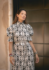 Vestido estampado negro y blanco