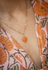 Colgante Corazón de melón coral
