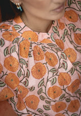 Vestido flores naranjas