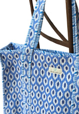 Bolso Tote Bag flores azul