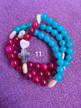 Rosario pulsera collar corazón