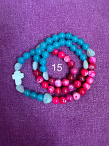 Rosario pulsera collar corazón