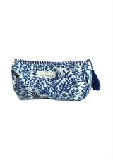 Neceser estampado hojas azul eléctrico S-M-L