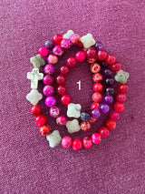 Rosario pulsera collar piedra plana