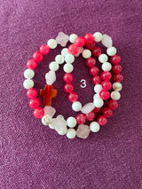 Rosario pulsera collar piedra plana