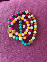 Rosario pulsera collar piedra plana