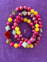 Rosario pulsera collar piedra plana