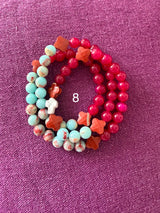 Rosario pulsera collar piedra plana