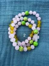 Rosario pulsera collar piedra redonda