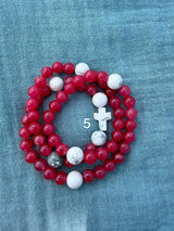 Rosario pulsera collar piedra redonda